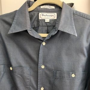 Vintage Burberry Blue Textured Dress Shirt